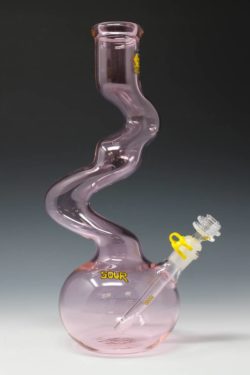 Sour 15" fat twist pink water pipe