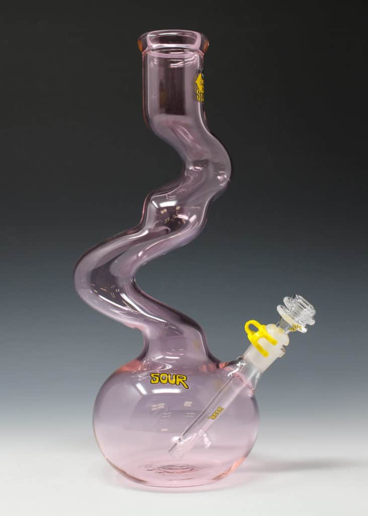 Sour 12" skinny twist pink water pipe Sour 12" skinny twist pink water pipe