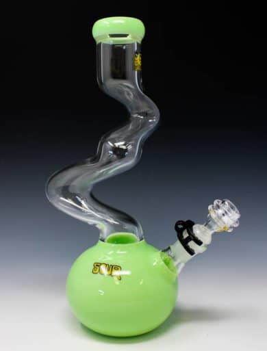 Sour Slime Green Clear 12" Twist Bong