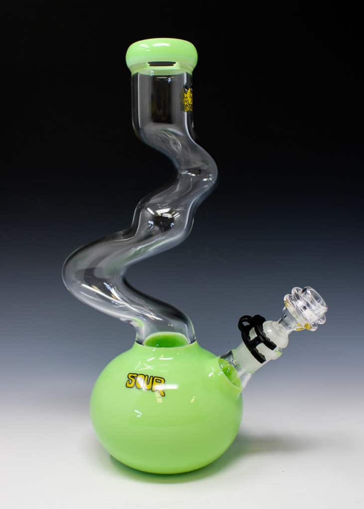 Sour Slime Green Clear 12" Twist Bong