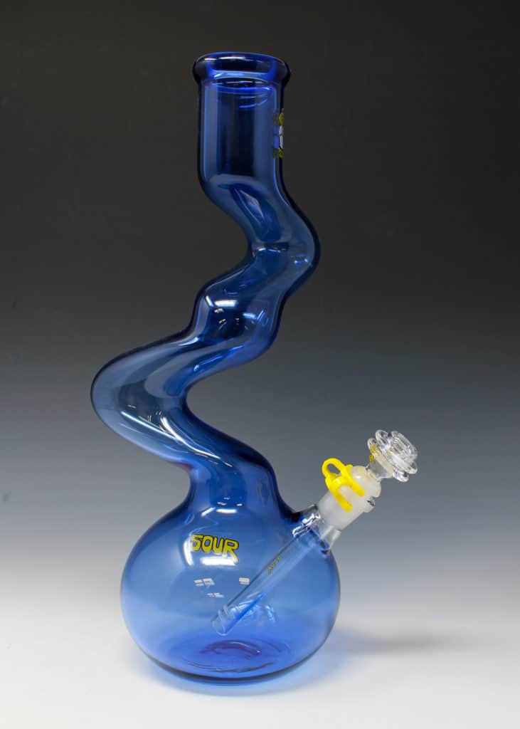 Sour 15" skinny twist water pipe sky blue Sour 15" skinny twist water pipe sky blue