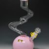 Sour 12" milky pink clear bubble bong