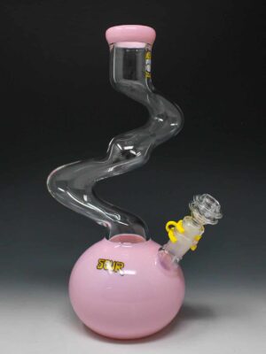 Sour 12" milky pink clear bubble bong