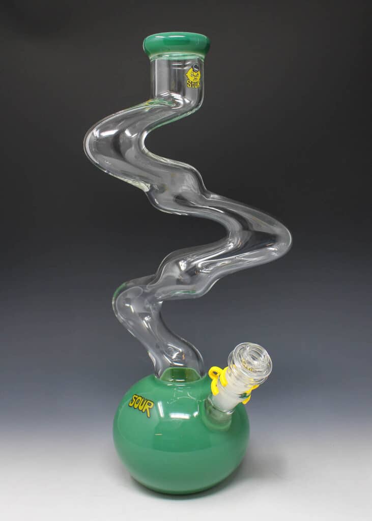 Sour 15" jade clear bubble bong
